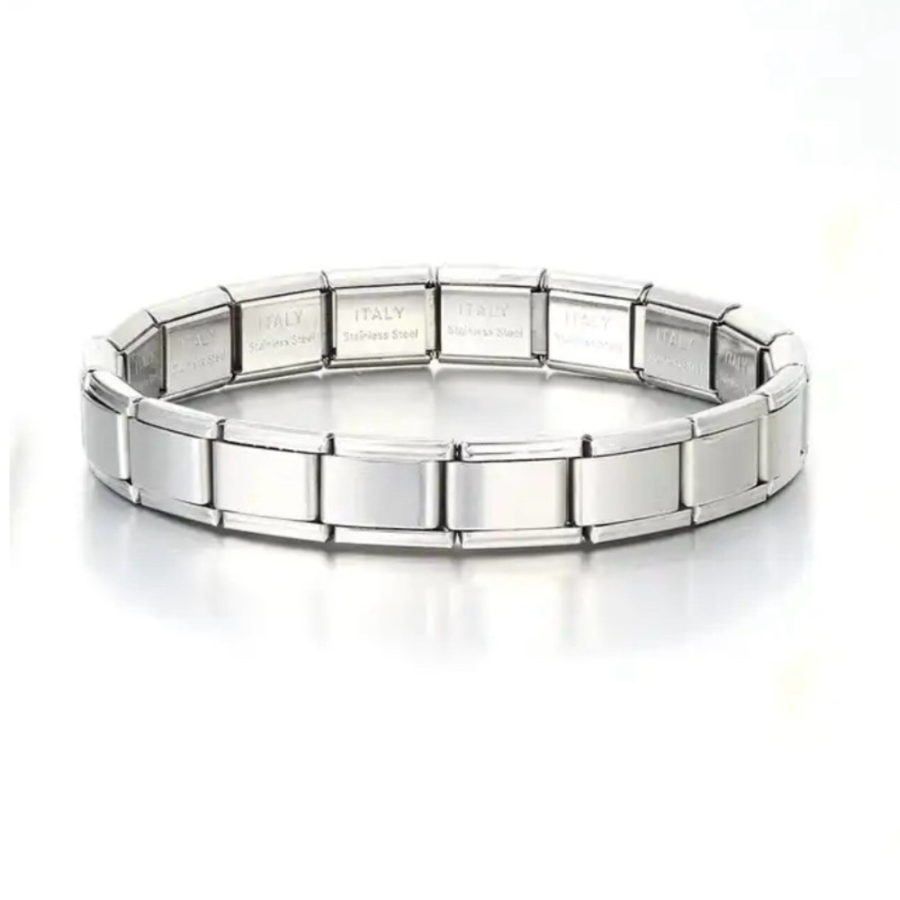 Plain Italian Charm Link Bracelet